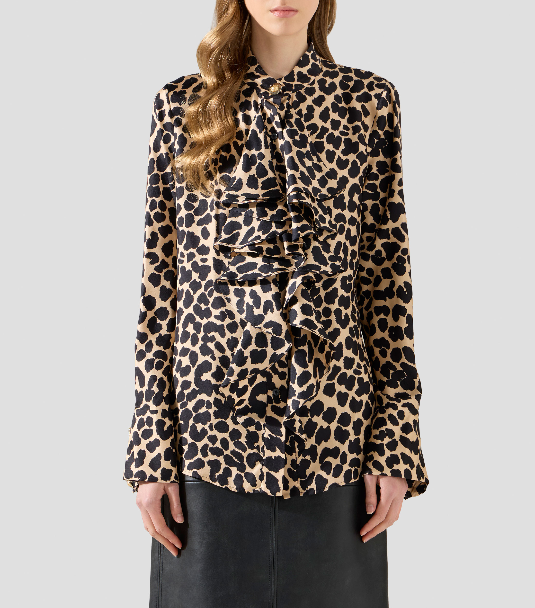 Blusa estampada manga larga Mujer